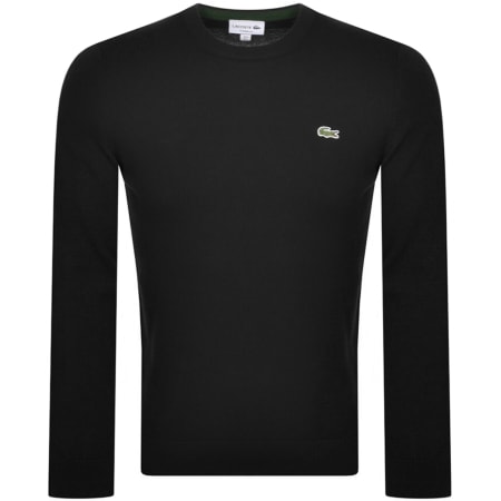 Lacoste Half Zip Logo Knit Jumper Black Mainline Menswear